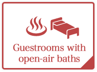 Guestrooms with open-air baths